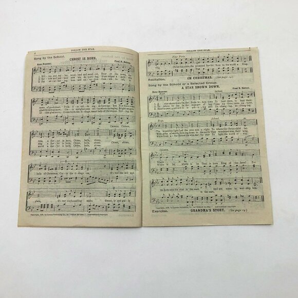 Music Booklet Worship at the Manger & Follow the Star 1929 Lorenz Publishing - Picture 4 of 5